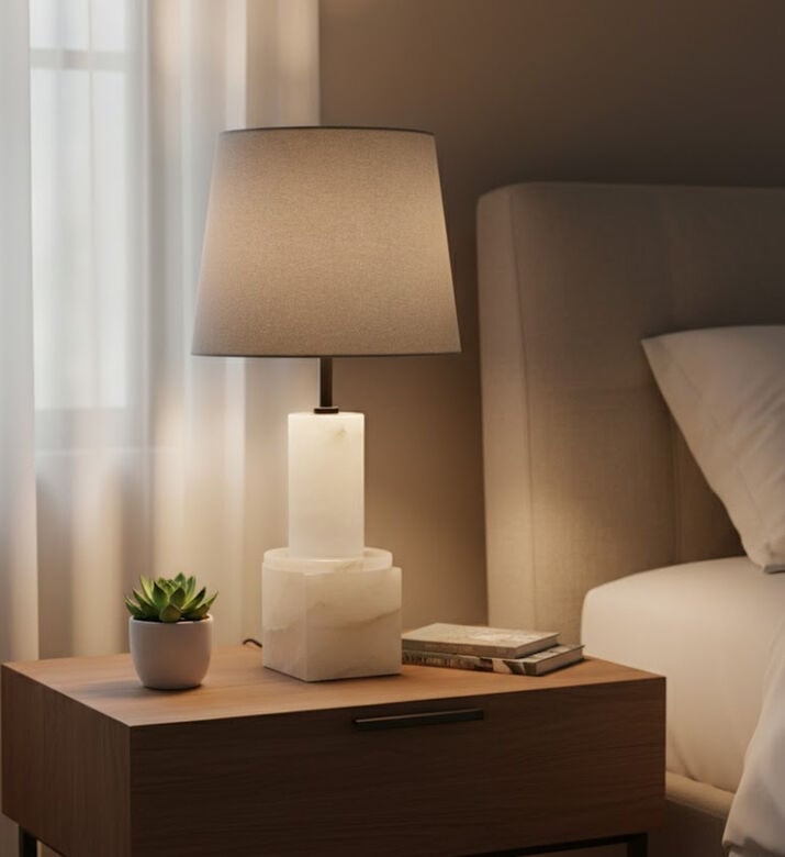 Home Deco and More Marmor Shade Marble Table Lamp, Packshot View
