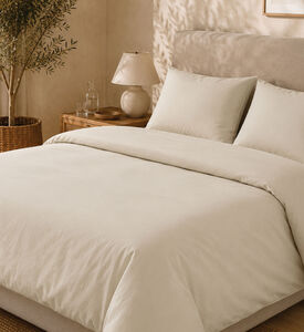 Home Deco and More Lima Cotton Sateen Fitted Sheet, Beige, 120x200x30-cm, Packshot View