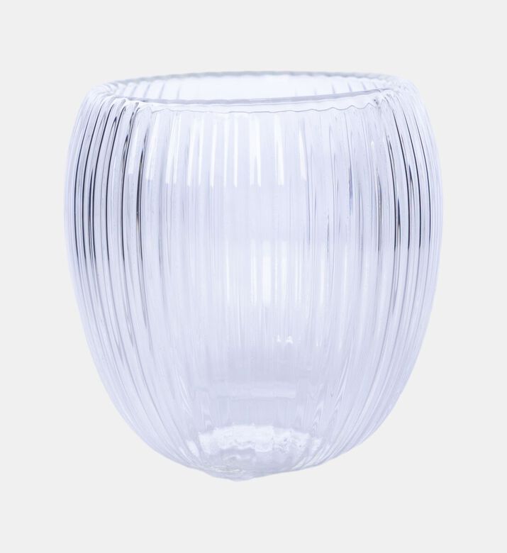 Home Deco and More Double Wall Stripe Clear Glass Mug 4-piece Set - 120ml, Packshot View