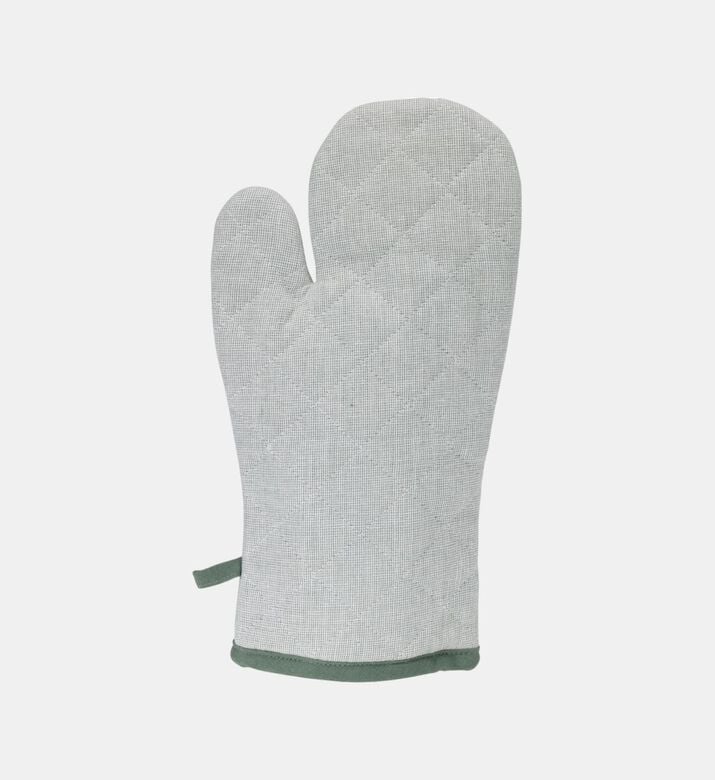 Home Deco and More Quilted Contrasted Trim Kitchen Glove, Green, Packshot View