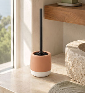 Home Deco and More Dolomite Toilet Brush Holder, Pink, Packshot View
