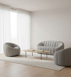 Home Deco and More Flora 3-piece Salon Set, Greige, Packshot View