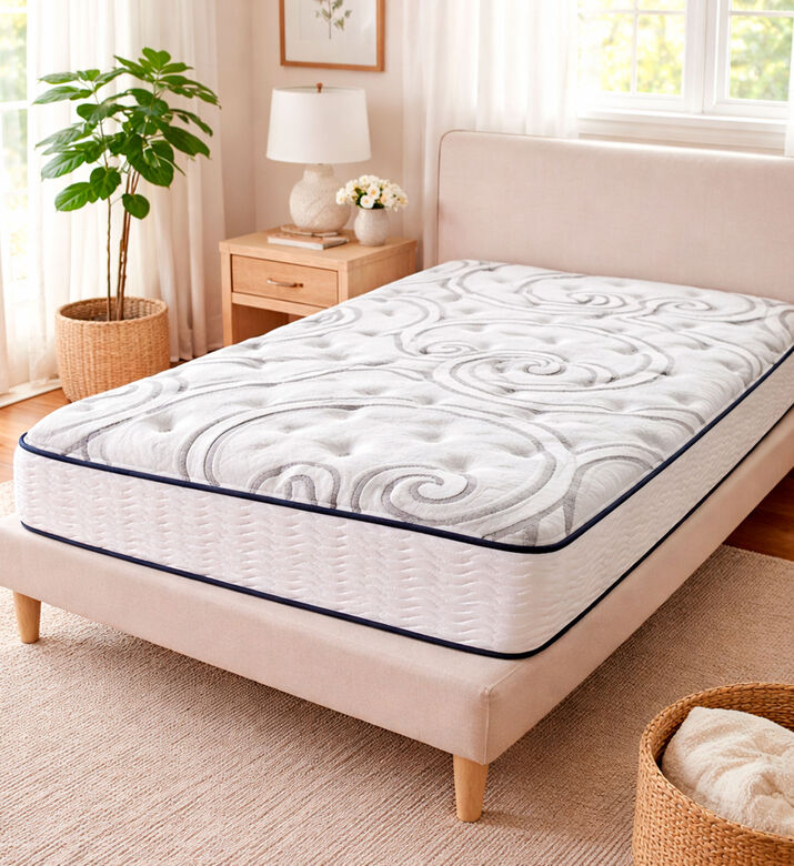Home Deco and More Pokebed Plus Mattress, White, 200x195x25-cm, Packshot View