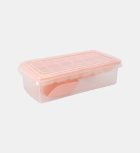 Excellent Houseware Plastic Spoon Lidded Ice Cube Maker, Pink, Packshot View