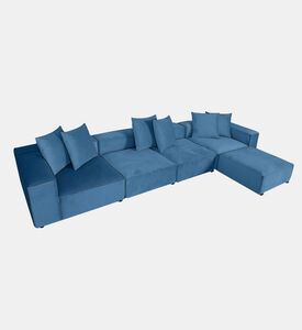 Home Deco and More Fillmore Velvet Corner Sofa, Blue, Packshot View