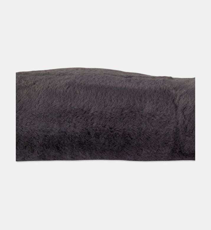 Home Deco and More Faux-fur Rectangular Small Rug, Black, 90x60cm, Packshot View