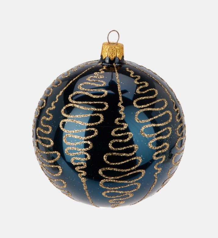 Home Deco and More Ball Xmas Glass, Dark-blue, Packshot View