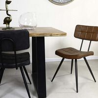 Leather Square-shaped Mappy Chair