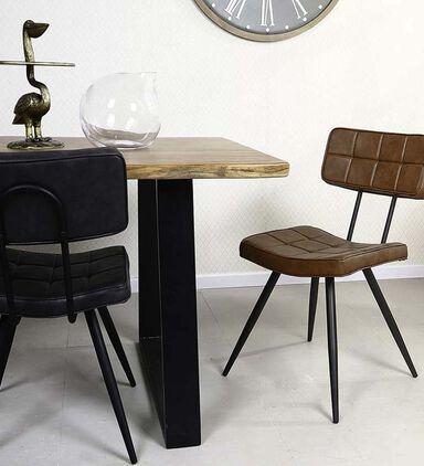 Leather Square-shaped Mappy Chair