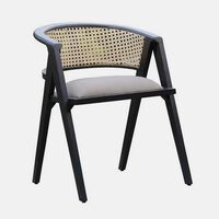 Wood Cane Round Back Dinning Chair