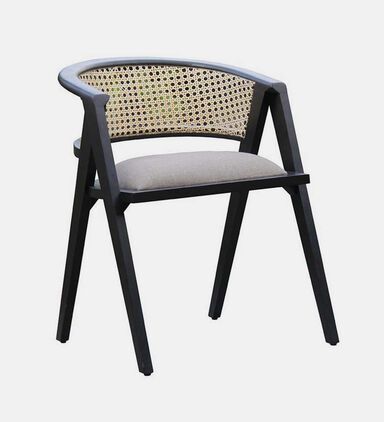 Wood Cane Round Back Dinning Chair