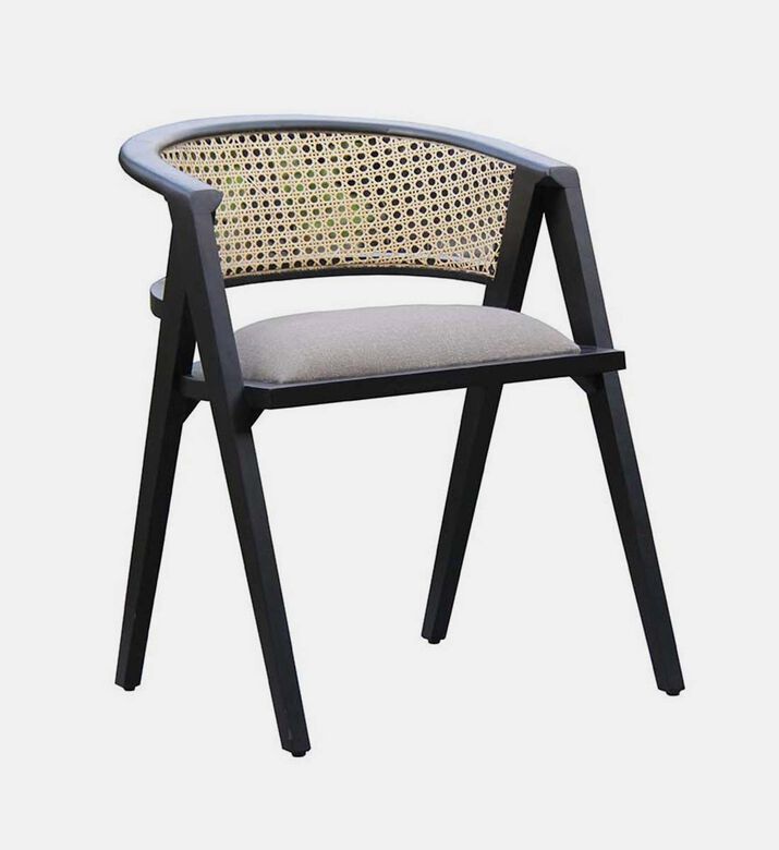Wood Cane Round Back Dinning Chair