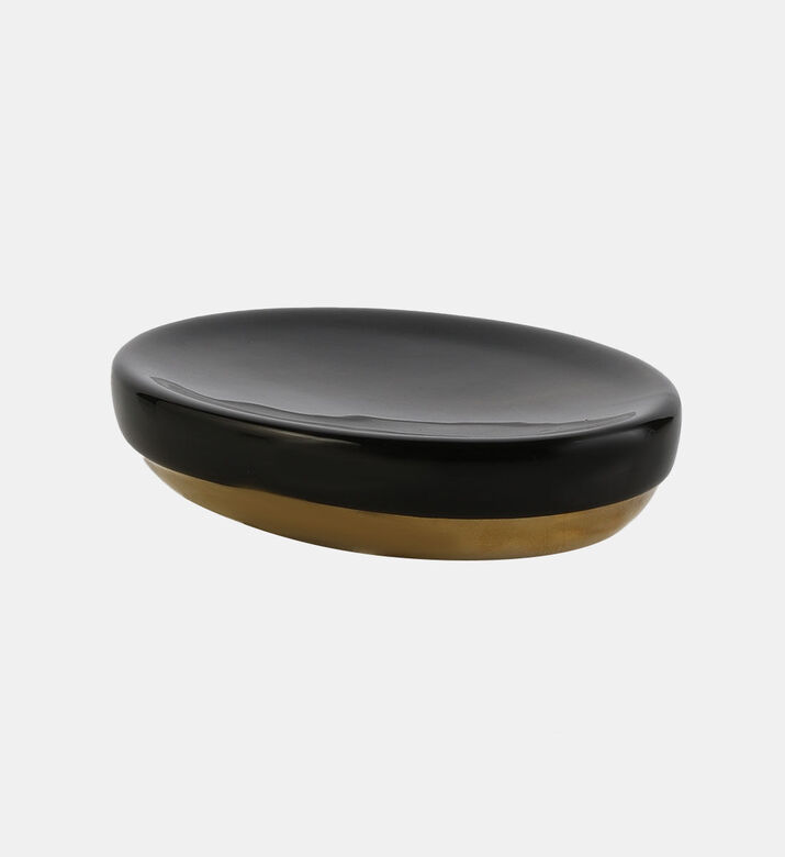 Home Deco and More Abby Ceramic Soap Dish, Black, Packshot View