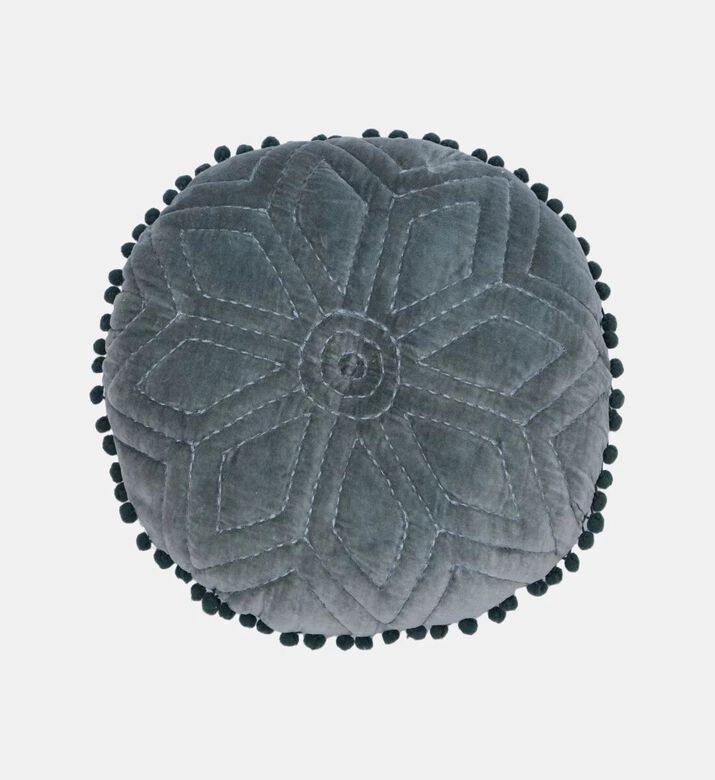 Home Deco and More Alamy Pompom Embellished Cushion 40 Cm, Green, Packshot View