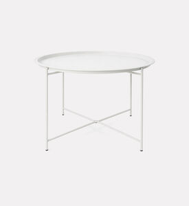 Home Deco and More Rim Top Round Outdoor Table, Light-grey, Packshot View