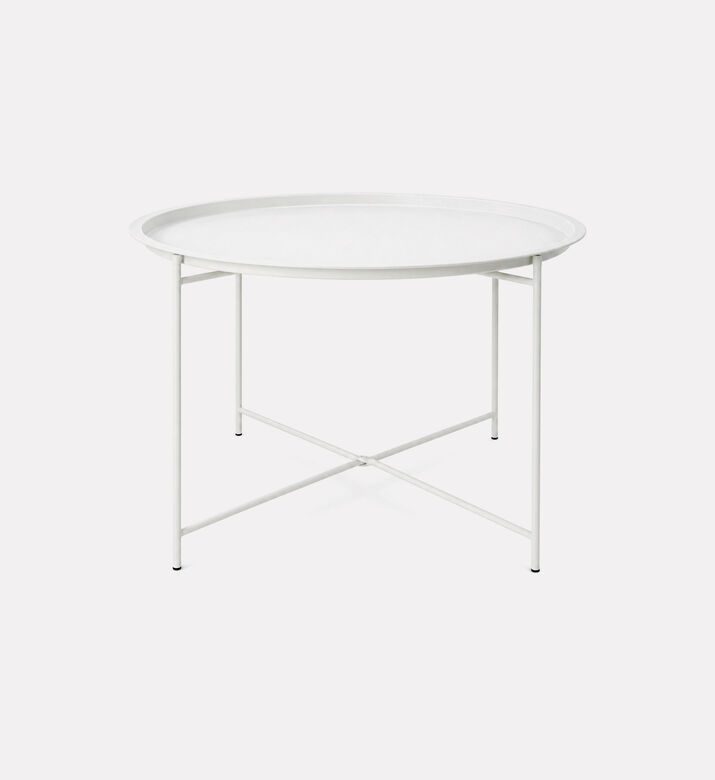 Home Deco and More Rim Top Round Outdoor Table, Light-grey, Packshot View