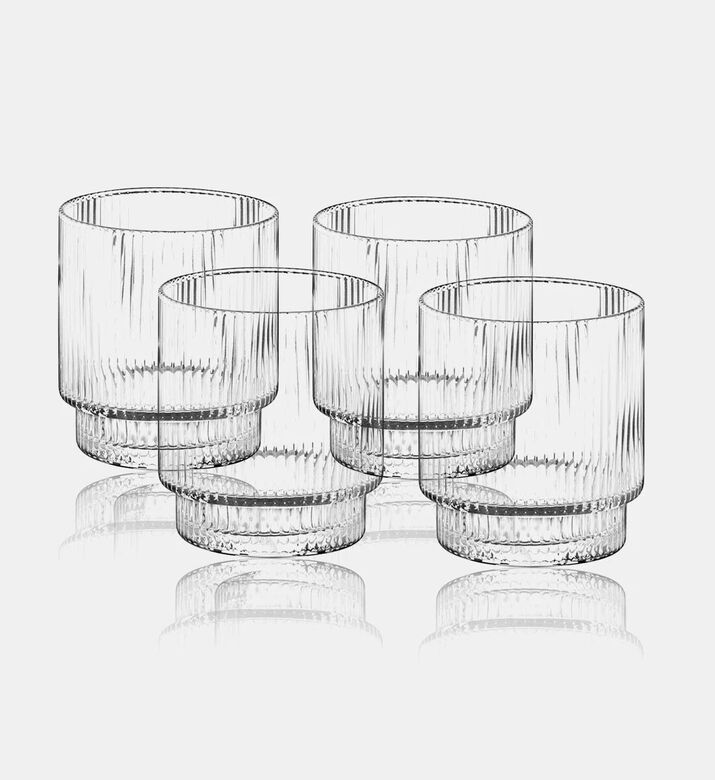 Salt and Pepper Vera Glass Tumbler 4-piece Set, Packshot View