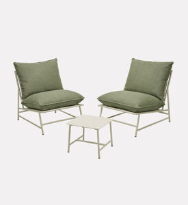 Home Deco and More Steel 3-piece Outdoor Lounge Set, Green, Packshot View