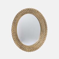 Polyresin Engraved Round Mirror
