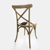 Fur-insert Seat Wooden Dining Chair 50x50x92 Cm
