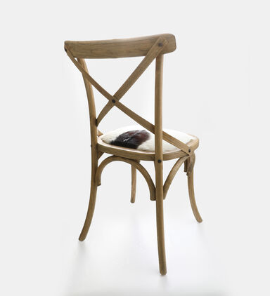 Fur-insert Seat Wooden Dining Chair 50x50x92 Cm