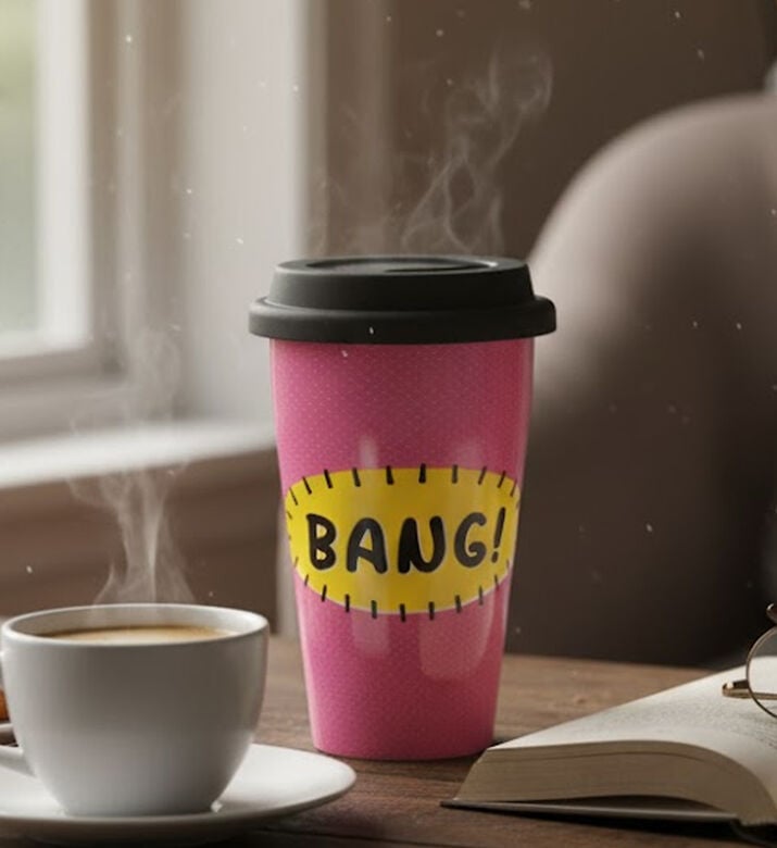 Rosanna Pellegrini Bang Porcelain Travel Mug, Packshot View