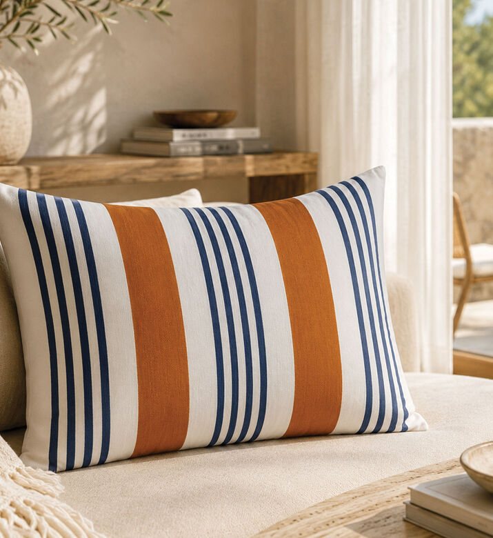 Home Deco and More Striped Rectangular Cushion, Packshot View