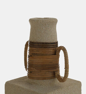 Jolipa Celine Cement Oval Ring Vase, Natural, Packshot View