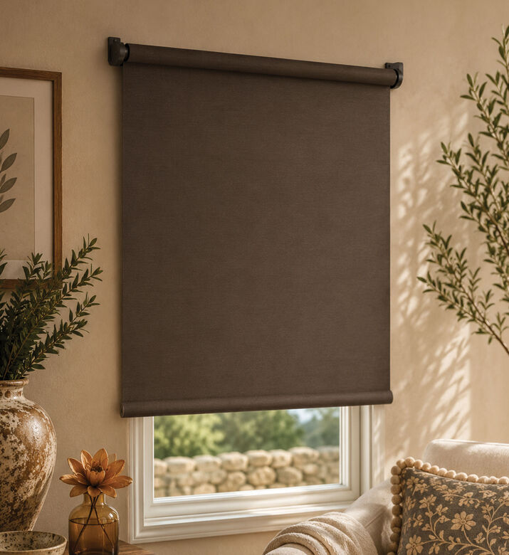 Luance Blackout Roller Blind Curtain, Brown, 60x180-cm, Packshot View