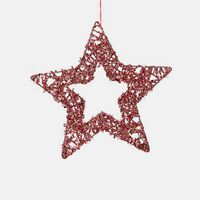 Iron Glitter Beads Open Hanging Star