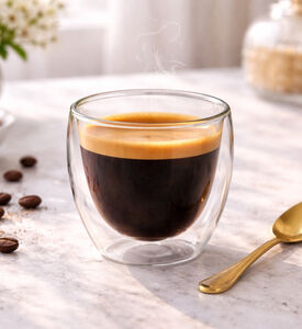 Home Deco and More Espresso Glass Double Wall 4pce Set, Packshot View
