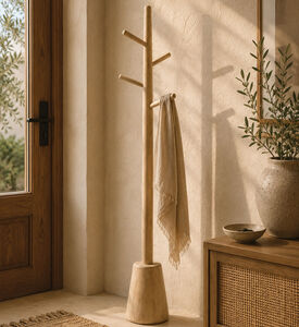 Light and Living Yenice Wood Coat Rack, Packshot View