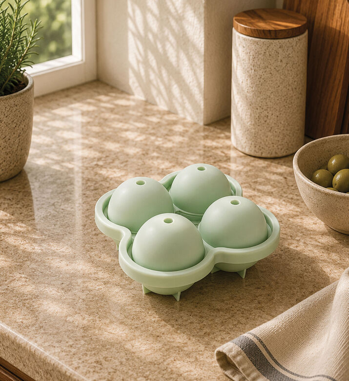 Home Deco and More Tpe 4-balls Ice Tray, Green, Packshot View