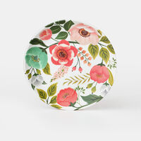 Melamine Flower-print Flat Plate 25 Cm