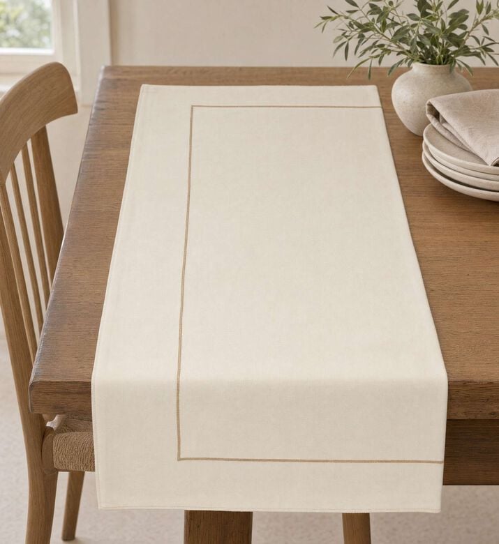 Home Deco and More Chic Embroidered Table Runner, Model View