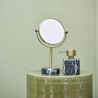 Nero Marble Metal Magnifying Mirror