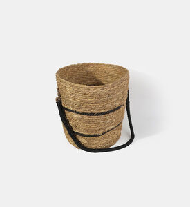 Home and Styling Straw Round Storage Basket, Brown, S, Packshot View