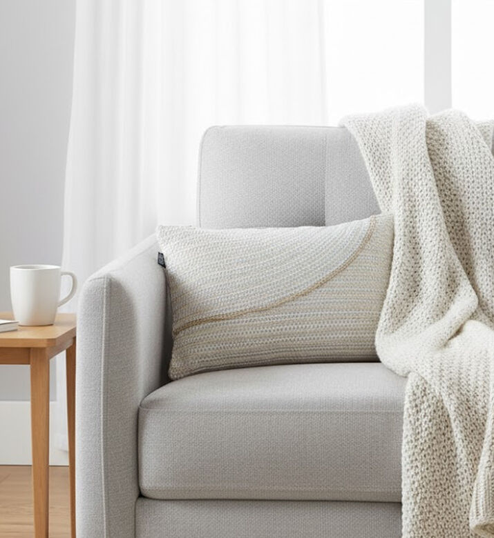 Home Deco and More Mirva Cotton Rectangular Filled And Vaccumed Cushion, White, Packshot View