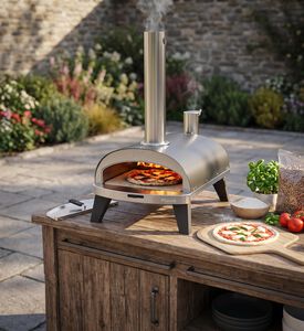 Ziipa Piana Stainless Pellet Pizza Oven, Grey, Packshot View