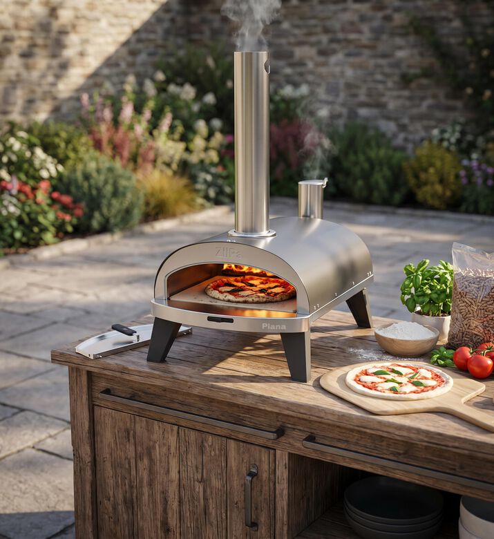 Ziipa Piana Stainless Pellet Pizza Oven, Grey, Packshot View