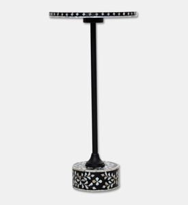 Home Deco and More Round Terrazzo-effect Side Table, Black, Packshot View