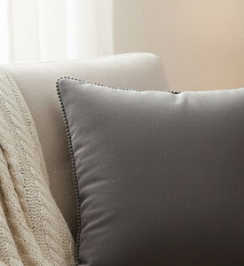 Deko and Co Vince Velvet Square Cushion, Anthracite, 40x40-cm, Packshot View