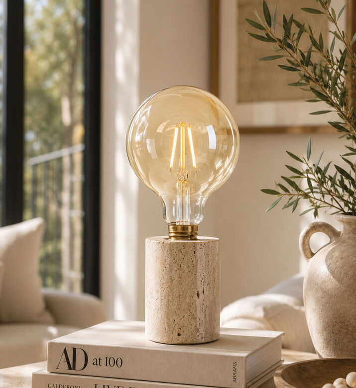Light and Living Turin Glass Round Led Bulb, Packshot View