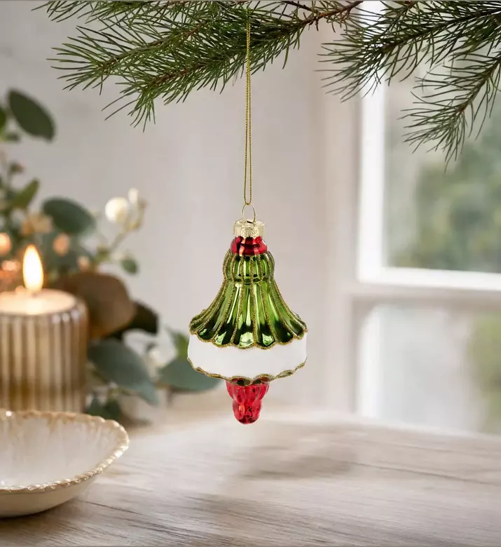 Home Deco and More Glass Christmas Tree-inspired Ornament, Model View