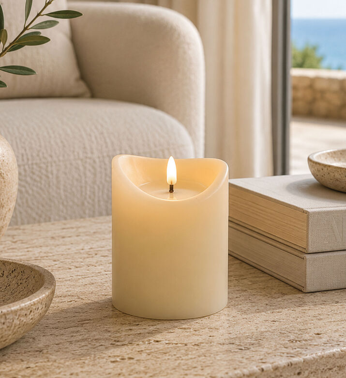 Home Deco and More Led Light Flame Candle, Ivory, 10-cm, Packshot View