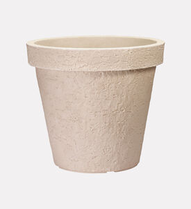 Home Deco and More Round Sand-tone Flower Pot, Packshot View