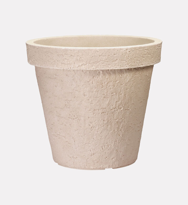Home Deco and More Round Sand-tone Flower Pot, Packshot View