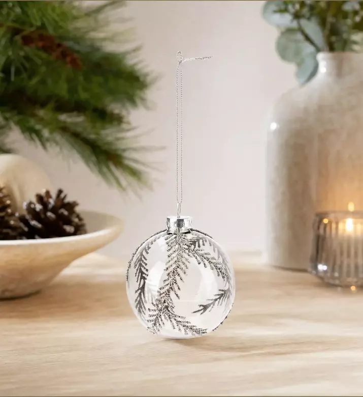 Home Deco and More Printed Design Christmas Ball Ornament, Model View