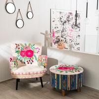 Daffodil Mango Wood Ottoman