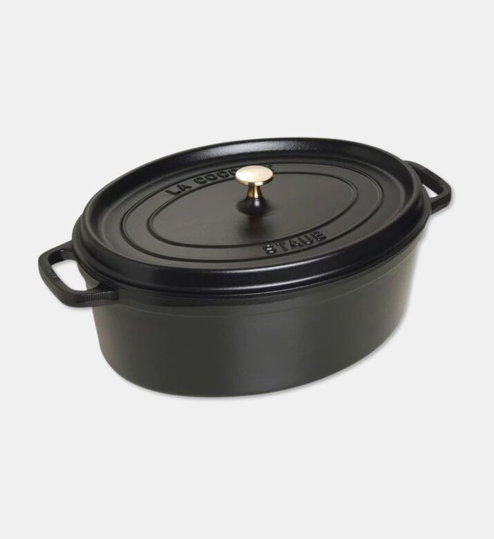Staub Cocotte Oval Roaster, Black, 31-cm, Packshot View
